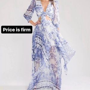 Amalfi Tie Front Cropped Top and Maxi Skirt